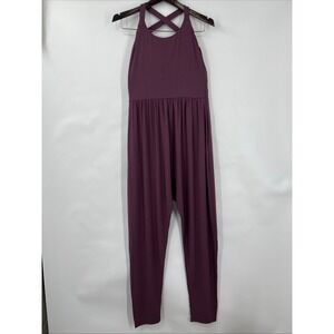 Women's‎ Drop Crotch Harem Romper Jumpsuit Purple Medium Boho Festival